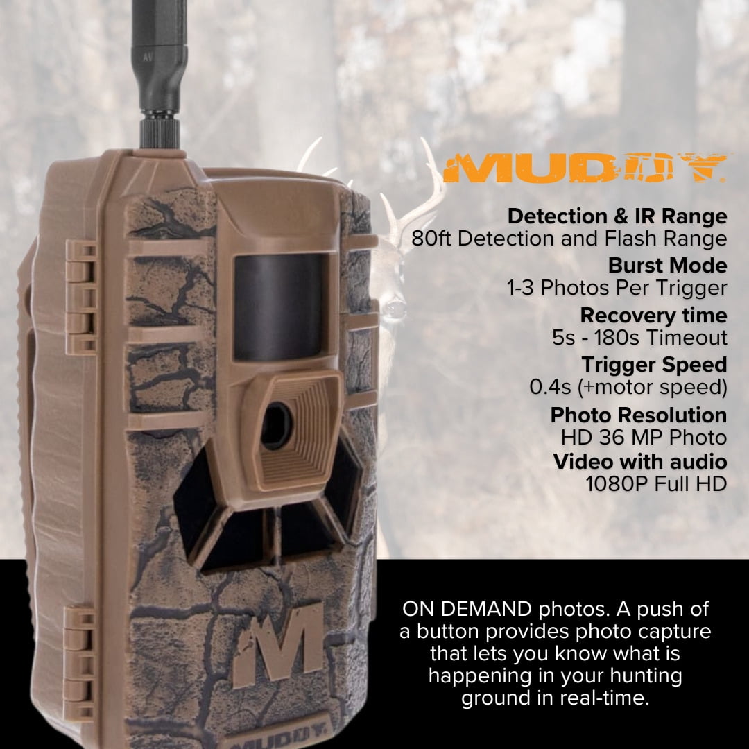 Muddy Matrix 36MP Imaging Cellular Trail Camera with On Demand Photo Bundle with SD Card Reader and Viewer, 32GB Ultra SDHC UHS-I Memory Card, and Card Reader (4 Items)