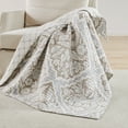 thumbnail image 3 of Levtex Home - Becker Taupe - Throw - Ikat - Taupe, Grey and Cream - Quilted Throw (50x60in.) - Cotton, 3 of 4