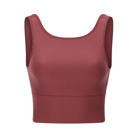 

Women s Reversible Yoga Vest High Strength Shockproof Outdoor Sports Underwear Red 4