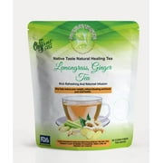 Lemongrass Ginger Tea - 20 Pyramid Corn Fiber Teabags- 100% Sun Dry Cut and Sift Tea Leaves in Pyramid Teabags- 100% Natural Taste and Organic