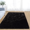 thumbnail image 7 of ZACOO 4' x 6' Black Area Rug Faux Fur Soft Cozy Faux Rabbit Fur Bedside Carpet for Living Room Bedroom Play Room, Rectangle, 7 of 7