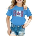 thumbnail image 4 of PMVFHDE T-Shirt à Manches Courtes pour Filles, Col Rond, Coupe Décontractée, Basique, Bleu Ciel, 10-11 Ans, 4 of 4