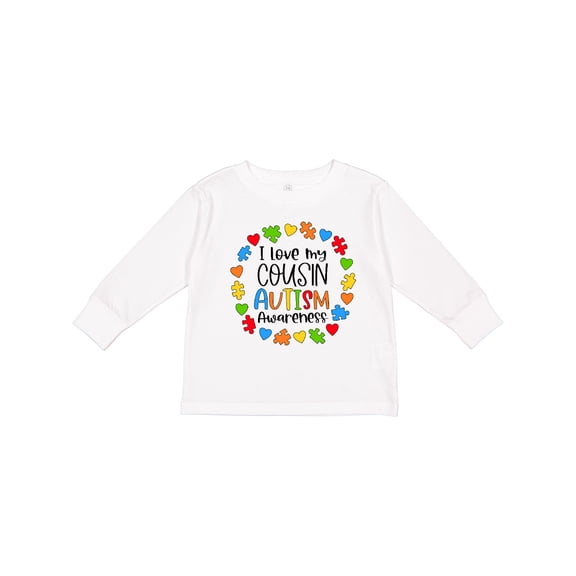Inktastic I Love my Cousin Autism Awareness Boys or Girls Long Sleeve Toddler T-Shirt