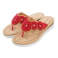 thumbnail image 1 of Mujeres señoras cadena cuenta plana Flip-Flop playa zapatos casuales verano Wmkox8yii  hj789, 1 of 6