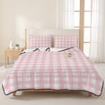 thumbnail image 3 of Pink Buffalo Twin XL Size Quilt Set Lightweight Bedspread Coverlet Set, Plaid Quilted Bedding Cover with 2 Pillow Shams for All Season Layering 68"x98", 3 of 7
