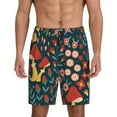 thumbnail image 2 of Picia Berries and Flowers Pajama Shorts for Men, Men's Pajama Bottoms, Sleepwear,Short Pajama Pants-, 2 of 9