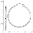 thumbnail image 2 of Sterling Silver 2mm Square Tube Hoop Earrings - 3.0 Grams - Measures 41x39mm Wide 2mm Thick, 2 of 2