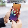 thumbnail image 3 of CHARGEWORX Portable Power Bank with LCD Display, Built-in Lightning Connector, Dual Charge Fast Charge Portable Charger 5000mAh, Compatible with iPhone 14, 13, 12 & Older (White ), 3 of 7