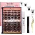 thumbnail image 1 of Crema de rímel Z'LRAQI BEAUTY Juego de pestañas postizas individuales Kit de grupos de pestañas Pestañas postizas Pestañas de aspecto natural con unión de pestañas y sello y pinzas de pestañas Kit de, 1 of 8