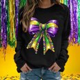 thumbnail image 1 of Xuyuer Women's Carnival Printed Long Sleeved Round Neck Mardi Gras Sweatshirt Carnival Outfits Women Carnival Sweatshirts Fat Tuesday Fashionable Pullover Tops, 1 of 6