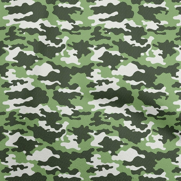 oneOone Polyester Lycra Green Fabric Camouflage Sewing Material Print Fabric By The Yard 56 Inch Wide