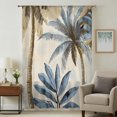 thumbnail image 3 of Palm Trees Sheer Curtains 96 Inch Length, Light Filtering Voile Curtain Panel, Blue Brown Vintage Watercolor Tropical Rod Pocket Drapes Window Treatments for Living Room Bedroom 52"x96", 3 of 9