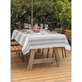 thumbnail image 3 of Outdoor Tablecloth with Umbrella Hole for Patio/Picnic/Party/Camping, Grey Striped Waterproof Table Cloth Rectangle Table Cover Washable, Modern Thin Line Vertical Stripes (60"x 120"), 3 of 9