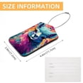 thumbnail image 5 of Alpaca Square PU Leather Luggage Tags, 2 Pack, with Privacy Cover and Stainless Steel Ring - Suitable for Travel, Backpack, Handbag - Bag Tags, Handbag Tags, 5 of 7
