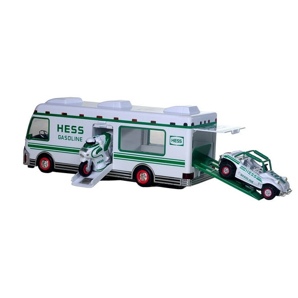 Hess 1998 Truck Recreation Van with Dune Buggy and Motorcycle