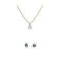 thumbnail image 2 of Paris Jewelry 18K Rose Gold 1/2ct Aquamarine Round 18 Inch Necklace and Earrings Set Plated, 2 of 2