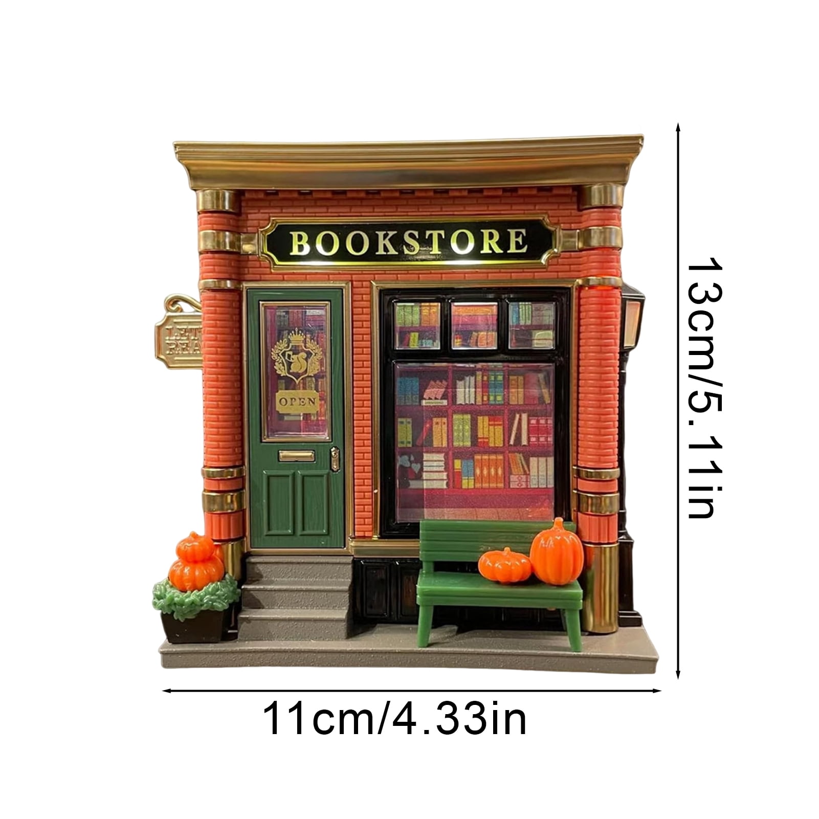 OIUR Bookstore Night Light Wall Projector Miniature Book Store LED Lamp Home Office Living Room Bedroom Wall Decoration Book Lovers Gift