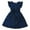 Navy, variant on Toddler Girls Summer Dresses Casual Flutter Sleeve Stripes Crewneck Belted Dress For Kids Size 4-5T