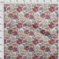 thumbnail image 3 of oneOone Cotton Flex Dark Peach Orange Fabric Flower & Leaves Watercolor Fabric For Sewing Printed Craft Fabric By The Yard 40 Inch Wide, 3 of 4