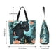 thumbnail image 5 of Balery Black Panther Floral Illustration Bolsa Tote Estilo Estético con Cremalleras, Bolsa de Hombro, Bolsa de Compras Grande y Plegable, 5 of 8