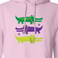 thumbnail image 3 of Inktastic Mardi Gras Holiday Alligators Adult Hoodie Sweatshirt, 3 of 4