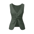 thumbnail image 6 of Josdec Women's Fashion Eyelet Embroidery Sleeveless Tank Top Round Neck Twist Open Back Knot Casual Solid for Summer Beach Vacation Camisole, 6 of 7