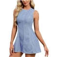 thumbnail image 3 of Sentmoon Summer Maxi Dress Beach Sleeveless Summer Dress for Women Spring Solid Color Open Back Regular Fit Plus Size Mini Dress Active for Summer and Hot Weather S, 3 of 9
