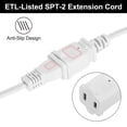 thumbnail image 3 of Uxcell 2 Prong 5Ft Extension Cord Male/Female Power Cord 2 Outlet Polarized Plug, White 2 Pack, 3 of 6