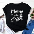 thumbnail image 1 of EGNMCR T Shirts for Women Woman Colour Mother Plot Print Short Sleeve Round Neck Loose Tops Short Sleeve, 1 of 3