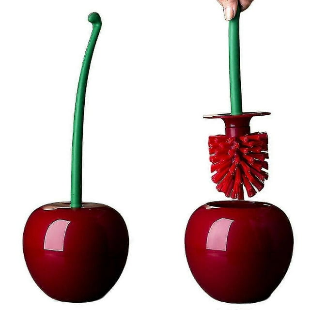 Cherry Shaped Toilet Brush And Holder Set Standing Wc Bathroom Cleaning Brush