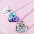 thumbnail image 3 of Xinyolin Kids Girl Dual Color Sequins Heart Shape Shoulder Bag Coin Purse Small Handbag, 3 of 8