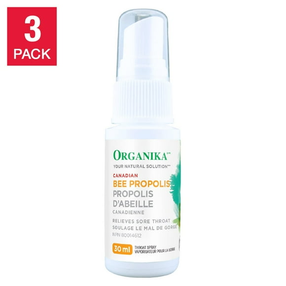 Organika Bee Propolis Throat Spray Alcohol Free - 3 x 30 ml