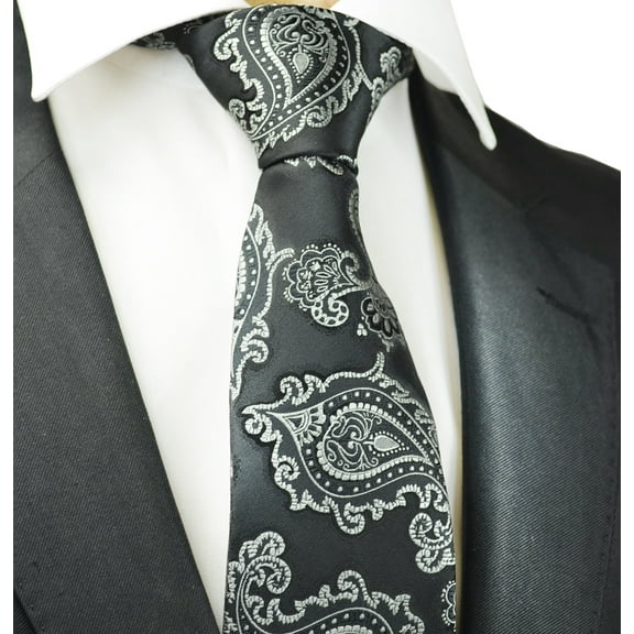 Black Artisan Floral Hand Made Men's Necktie