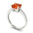 thumbnail image 2 of 2.7ct Asscher Cut Red Crystal 18k White Gold Engraving Statement Bridal Wedding Designer Ring Size 4, 2 of 5