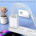 thumbnail image 5 of USB C Wall Charger,65W Fast Charger,2 Pcs(1 Charger Block + 1 USB-C 3.28 Ft Charger Cable),5 Port Power Travel Adapter,Suitable for Multi-model Mobile Phones Devices, 5 of 7