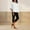 White, variant on Linen Sets for Women 2 Piece Women Loose Casual Solid Color And Flax Round Neck 3/4Sleeve Tops+Cropped Pants Outwear Set Wine XL
