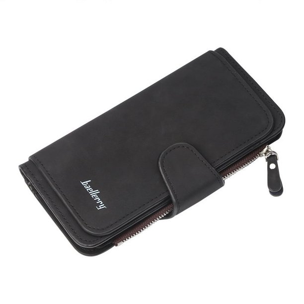 Cartera para mujer, larga, estilo coreano, con hebilla para múltiples tarjetas, cartera con cremallera de tres pliegues