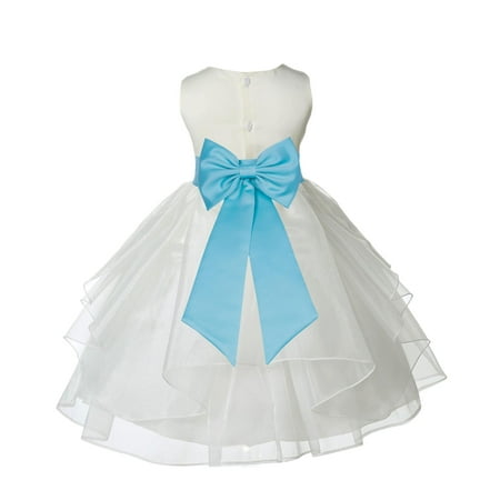 

Ekidsbridal Ivory Spa Shimmering Organza Christmas Party Bridesmaid Recital Easter Holiday Wedding Pageant Communion Princess Birthday Clothing Baptism 4613T size 6-9 month Flower Girl Dress