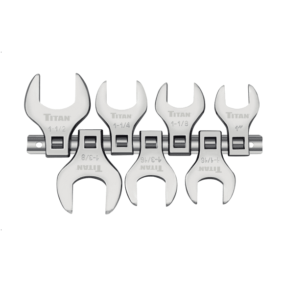 TITAN 7 pc. 1/2 in. Drive SAE Jumbo Crowfoot Wrench Set