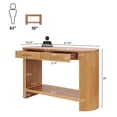 thumbnail image 2 of HMYG Table Console Style Ferme pour Entrée Table Console avec Rangement et Tiroirs Table Étroite Moderne en Bois pour Salon, Couloir, 2 of 8
