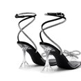 thumbnail image 4 of Sandalia DREAM PAIRS Tacón Aguja Brillante con Piedras de Strass 9.5 Negra, 4 of 6