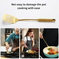 thumbnail image 5 of Gold Metal Spatula for Cooking, Ksopiavobs Golden Titanium Plating Stainless Steel Slotted Turner, Heavy Duty Sturdy Kitchen Spatula High Heat Resistant, Dishwasher Safe, Easy to Clean, 5 of 7