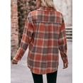 thumbnail image 7 of Wassery Women Plaid Shirts Long Sleeve Turn-Down Collar Button Down Tie Knot Blouses Spring Fall Casual Loose Tops Streetwear, 7 of 7