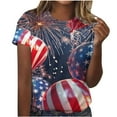 thumbnail image 2 of Weiqiqre Oversized Tshirts for Women American Flag Shirt 4th of July Short Sleeve T-Shirt Patriotic Tie Dye Tee Shirt (S-2XL), 2 of 5