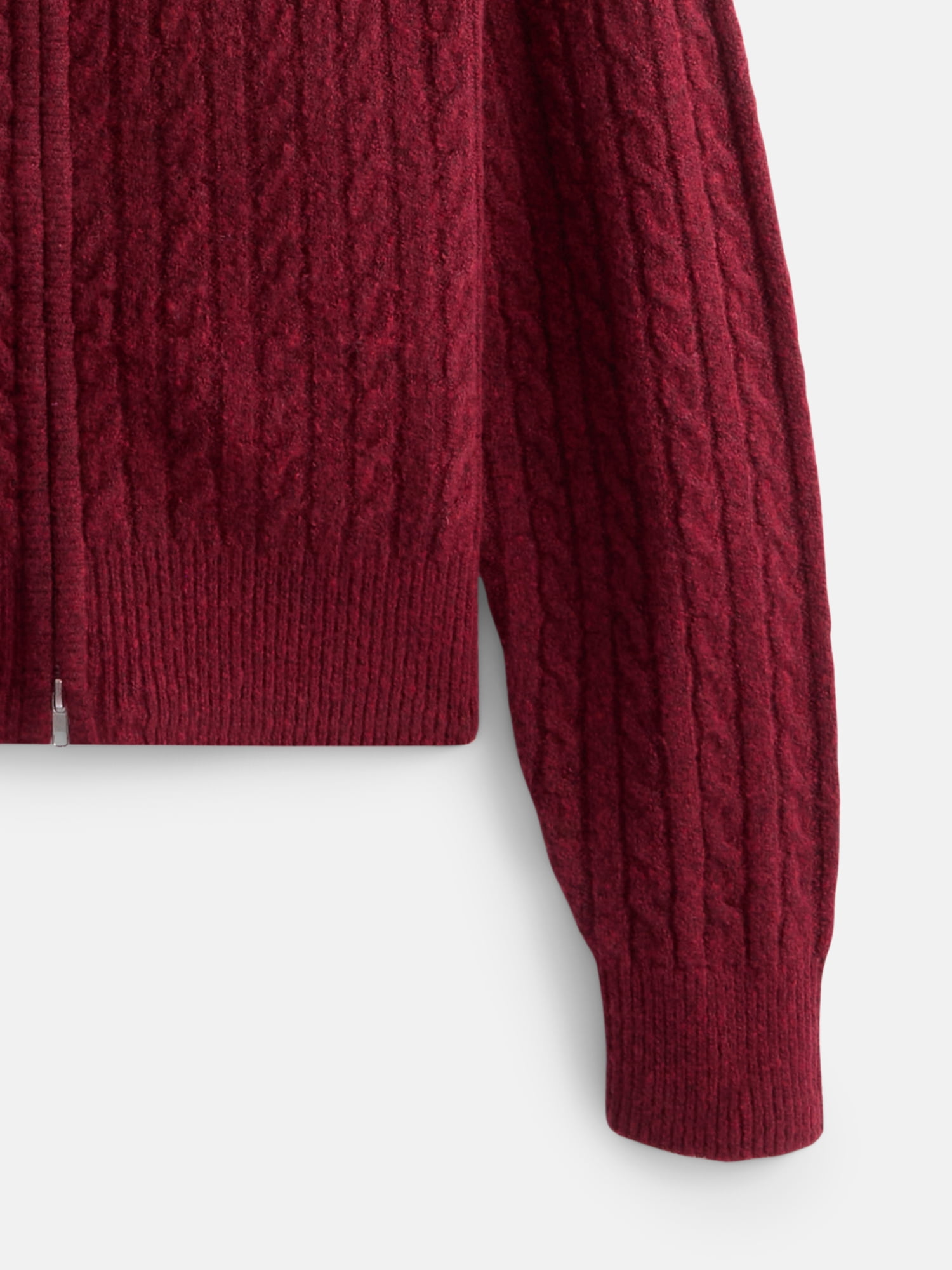 Weekend Academy Girls Full Zip Cable Knit Hoodie with Long Sleeves, Sizes 4-18