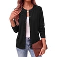 thumbnail image 2 of Fantaslook Crew Neck Knit Cardigan Sweaters for Women Button Front Sweater Tops Business Casual Fall Outfits, 2 of 10