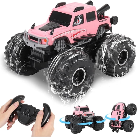 2.4GHZ RC Monster Truck Pink All-Terrain Off-Road Toy for Kids