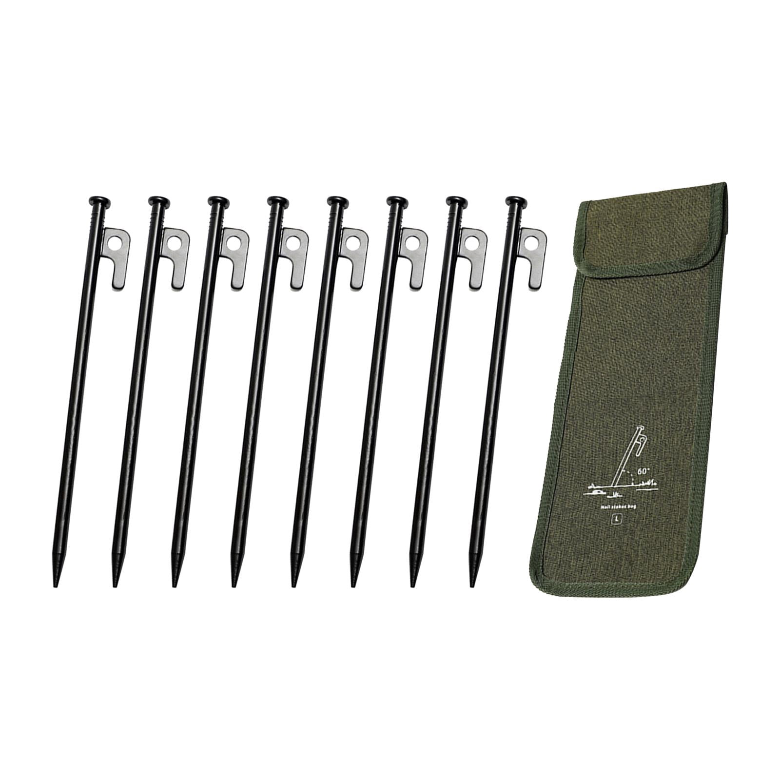 Colaxi 8Pcs Tent Stakes Ground Pegs Lightweight Heavy Duty Steel Tent Pegs Metal Stakes for Ground for Desert Picnic Outdoor Shelter Length 25cm