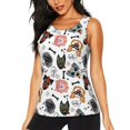 thumbnail image 2 of Uemuo Hip Hop Dog Pattern Workout Tank Tops for Women Breathable Moisture-wicking tank top Sleeveless Running Loose Fit Yoga Tops Active Shirts Sports Gym Exercise, 2 of 9