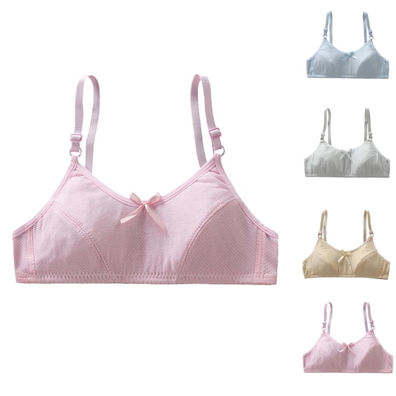 HBGVBA Girl's Training Bras,Soft Padded Bra for Teen,10-15 Years Free Bra 1 Piece with Built in Pads Exposure for Youth Bra